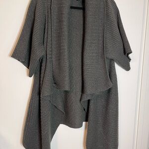 Simply Vera Vera Wang Dark Gray Asymmetrical Cardigan Sweater